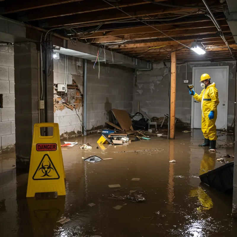 Flooded Basement Electrical Hazard in McKenzie County, ND Property